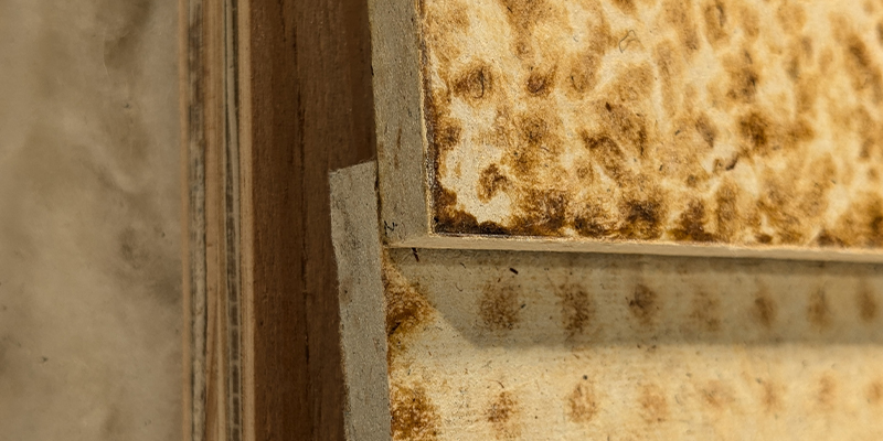Detail shot of wool biocomposite panel