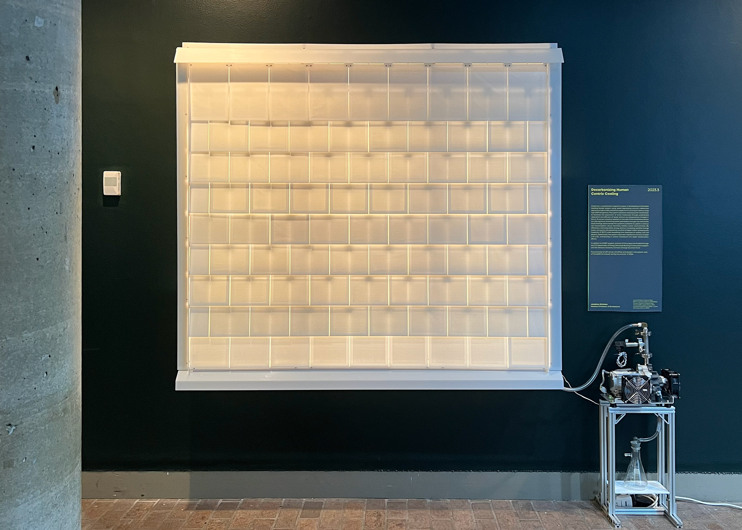 Frontal view of dehumidification system prototype