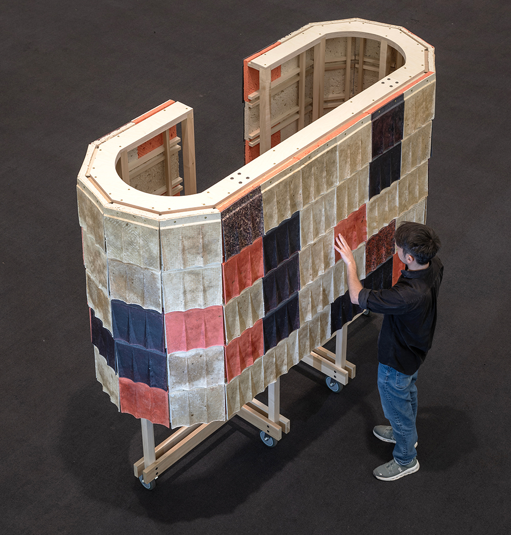 Photograph of wool panel installation