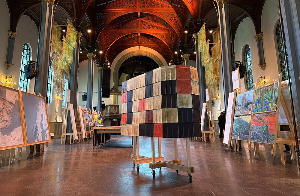Photograph of wool panel installation in Oslo, Norway