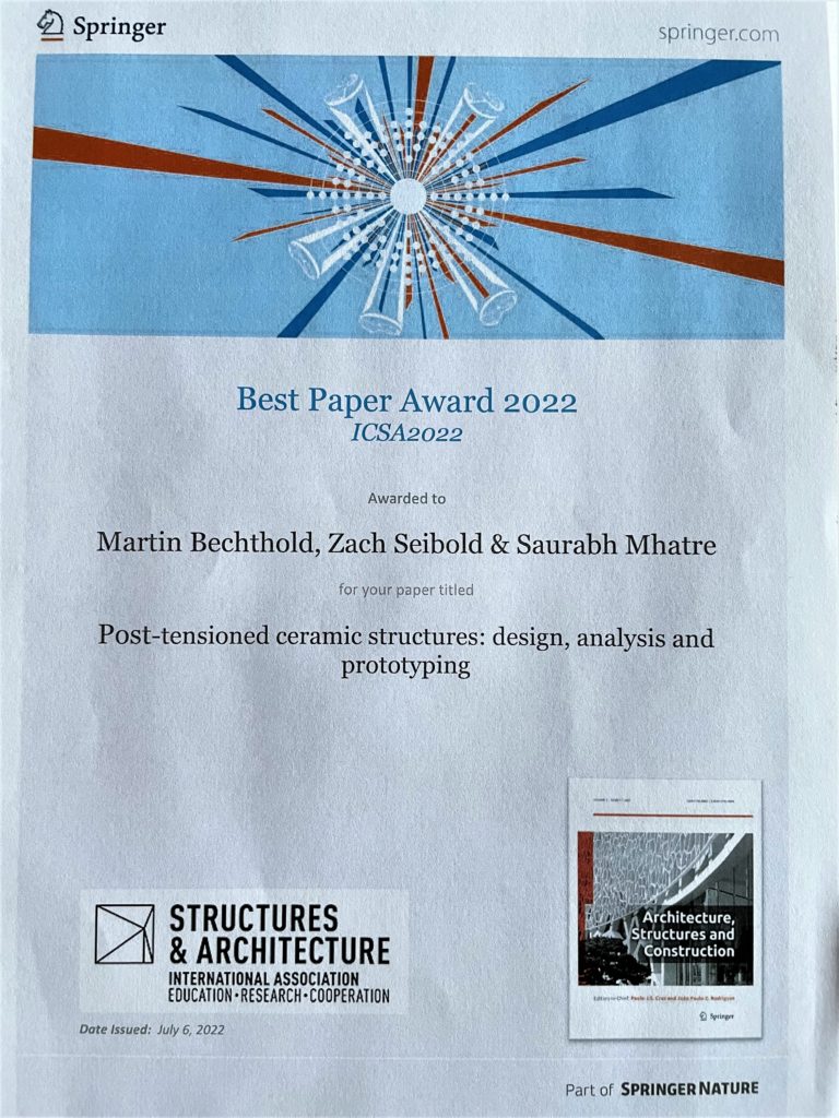 Picture of the award