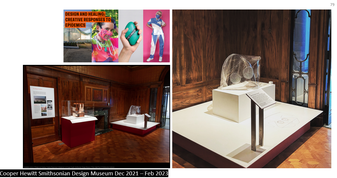 Picture of the hood on display at Cooper Hewitt Smithsonian Design Museum