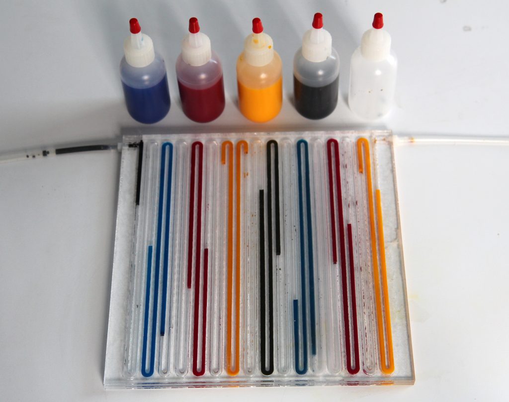 Photo of multi-colored liquids