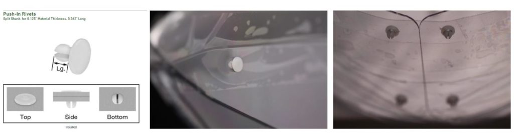 Picture of the push-in plastic rivets