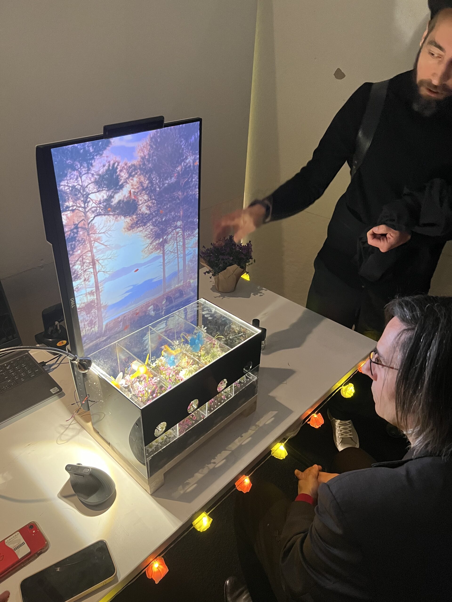 Two jurors looking at a project