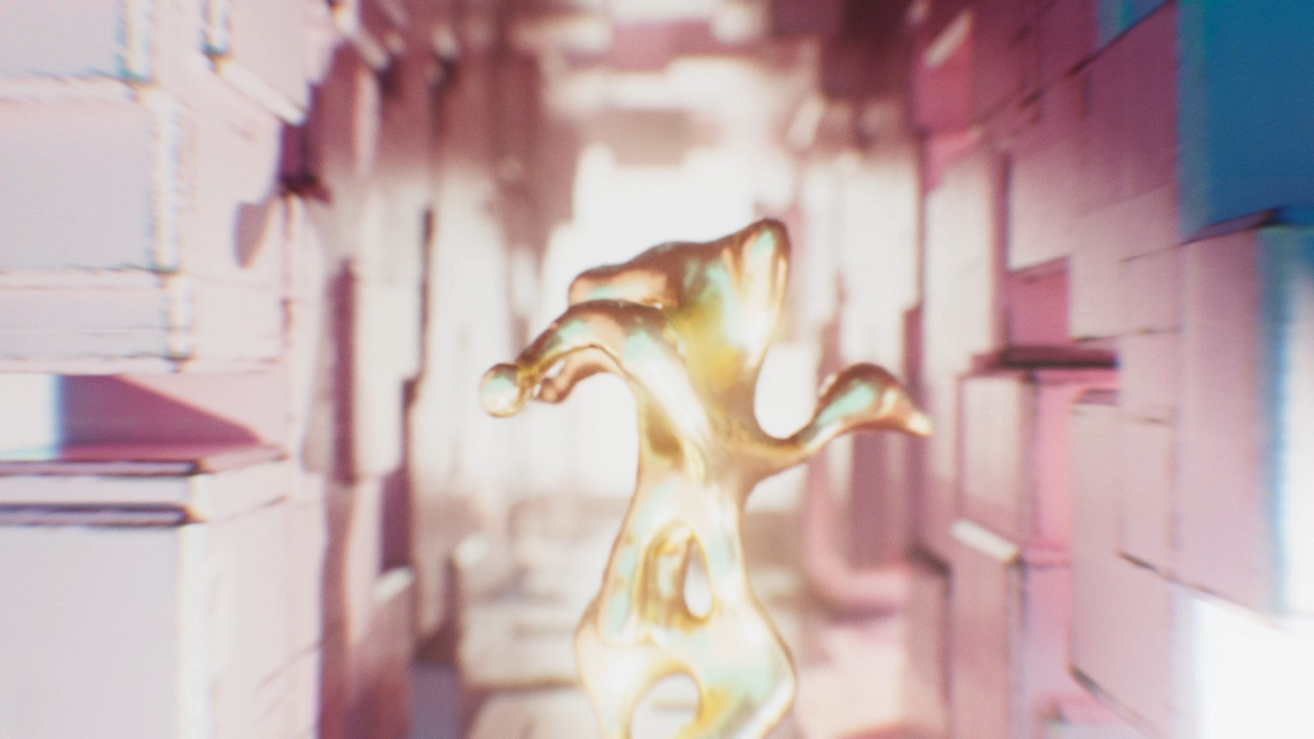 Render of a golden fluid